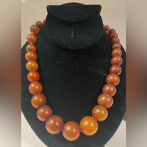 Antique Graduated African Phenolic Resin Bead Necklace